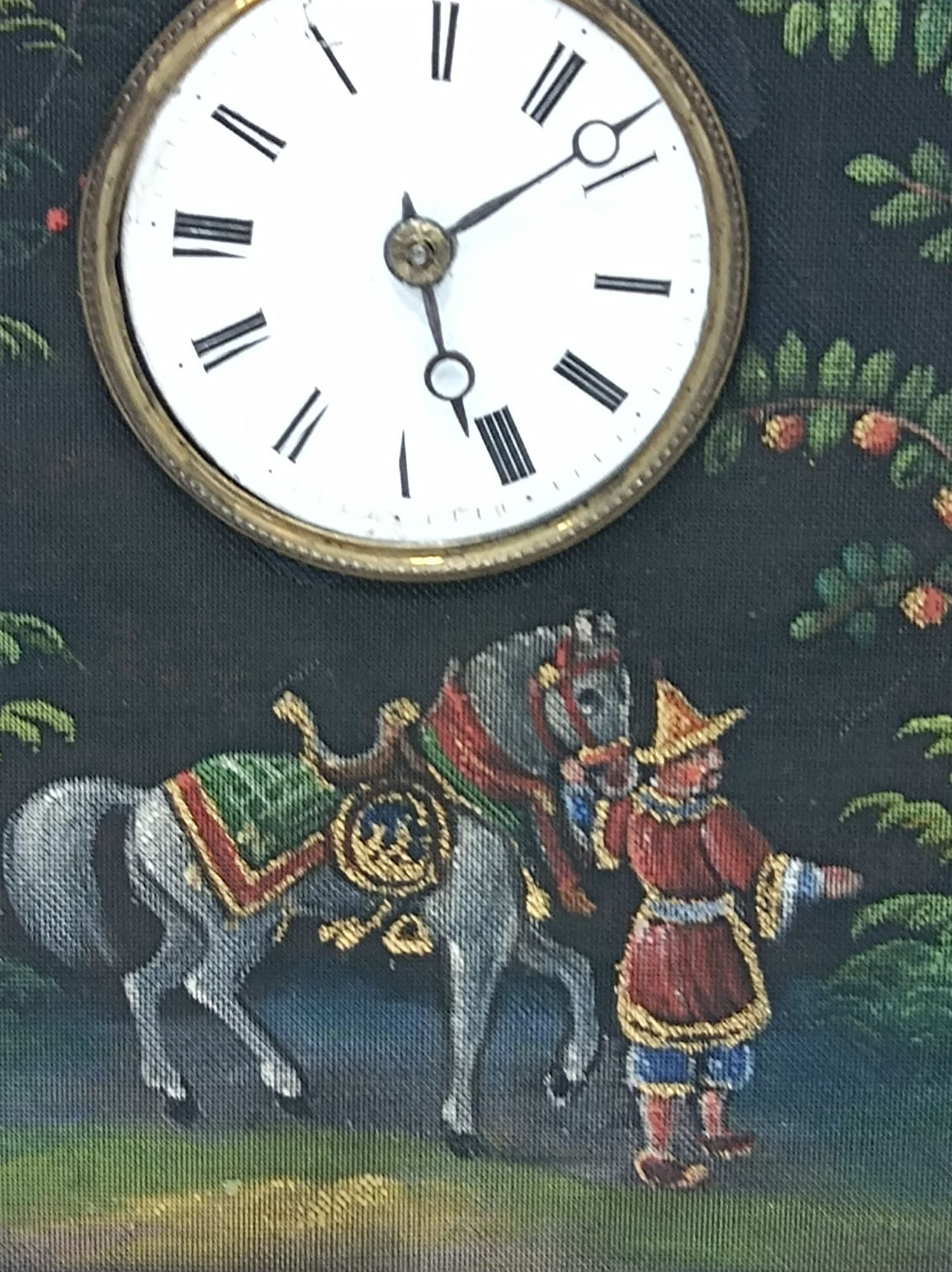 Zegar w obrazie .Obraz w zegarze.Antyk .Dzieło sztuki.