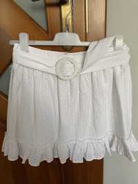 NOWA spódnica krótka biała z falbanką paskiem z wysokim stanem ASOS 40