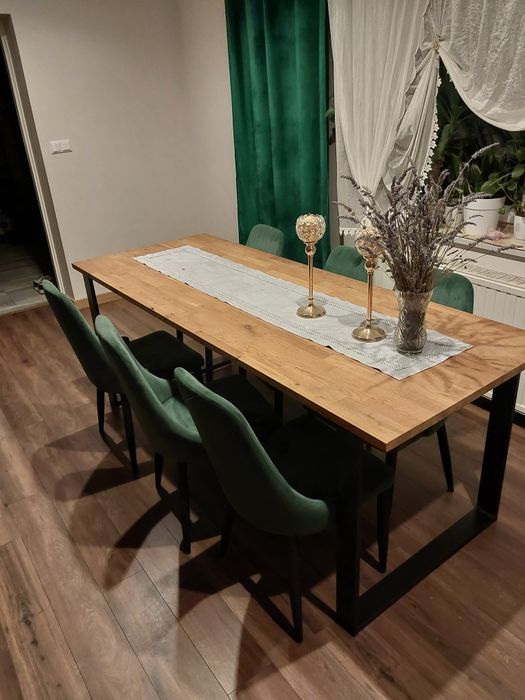 Stół i komplet krzeseł 6szt . Blat 80cm 210cm