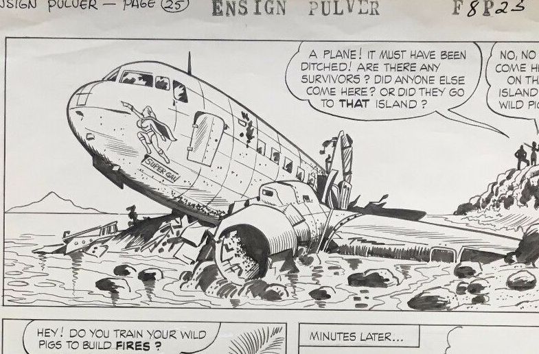 1964 - prancha de banda desenhada + comic - Ensign Pulver original art