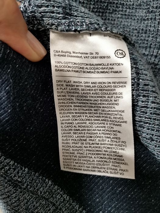 Sweter męski C&A - L w serek ze wstawką