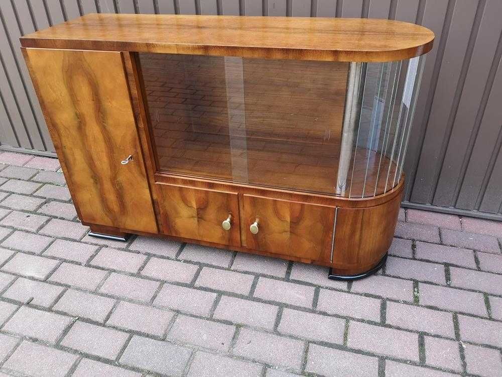 Barek Konsola Art Deco Orzech-Unikat Stary Antyk Po Renowacji.