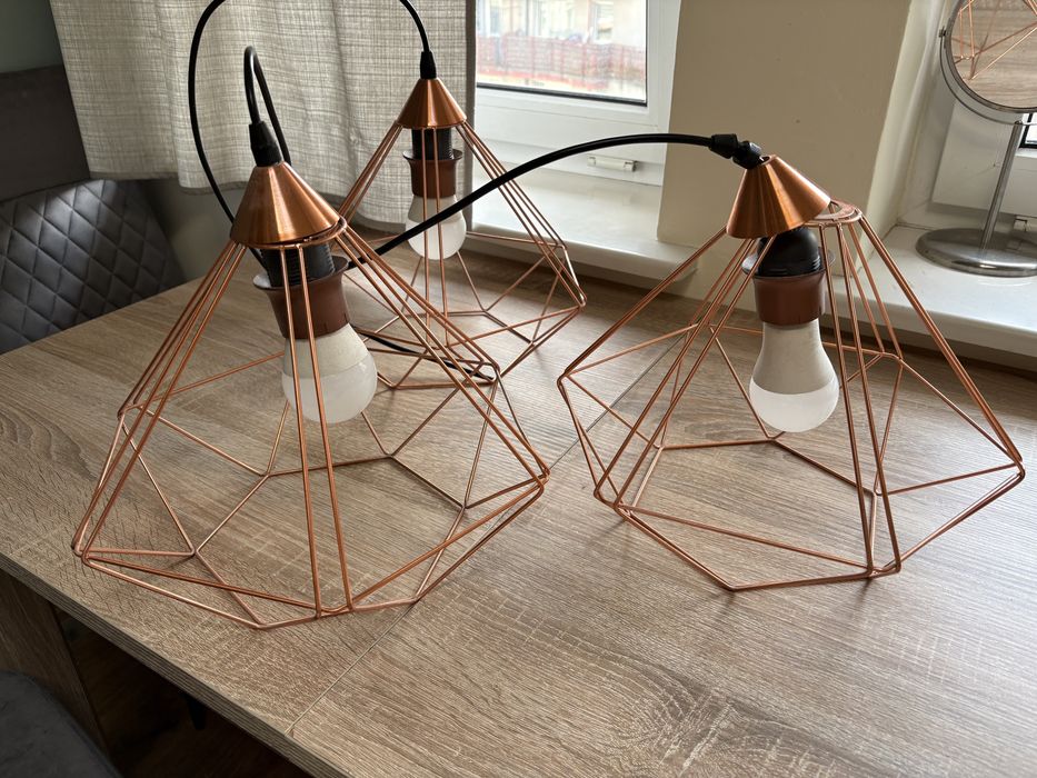 Lampy wiszace złote