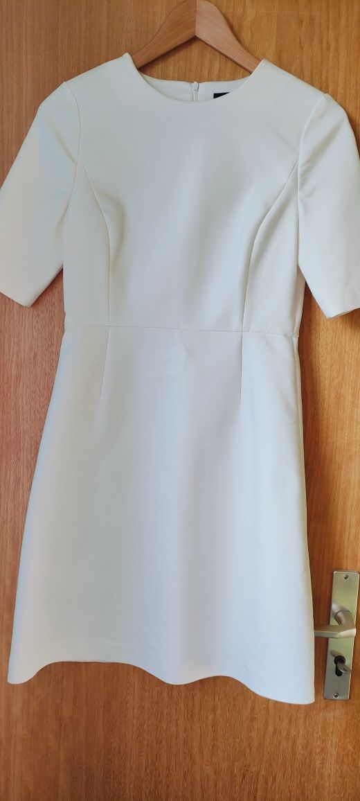 Sukienka Hallhuber, biała sukienka, sukienka 34, kremowa sukienka