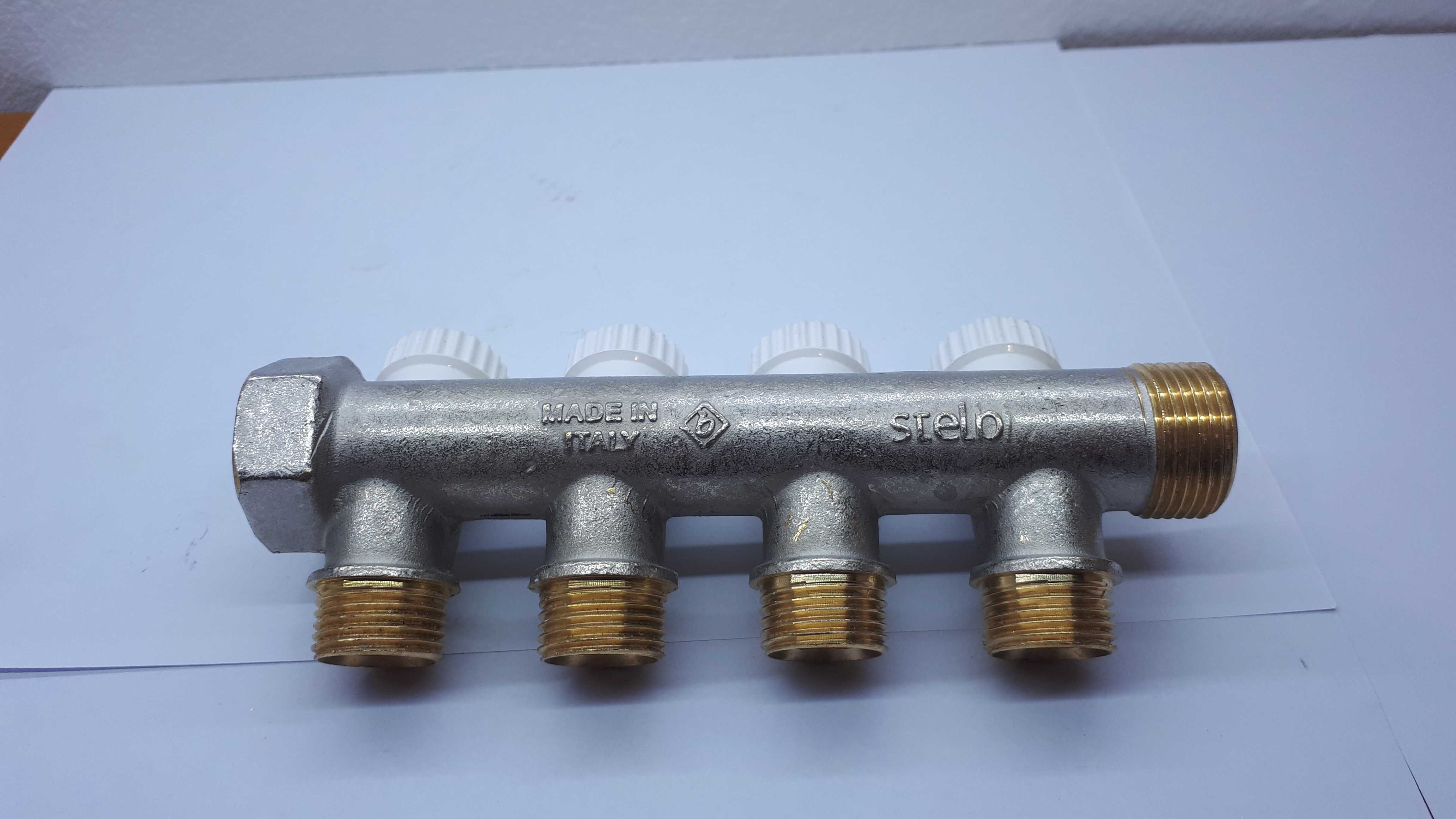 Колектор для води з вентилями Stelbi (it) вхід 3/4". вихід1/2"