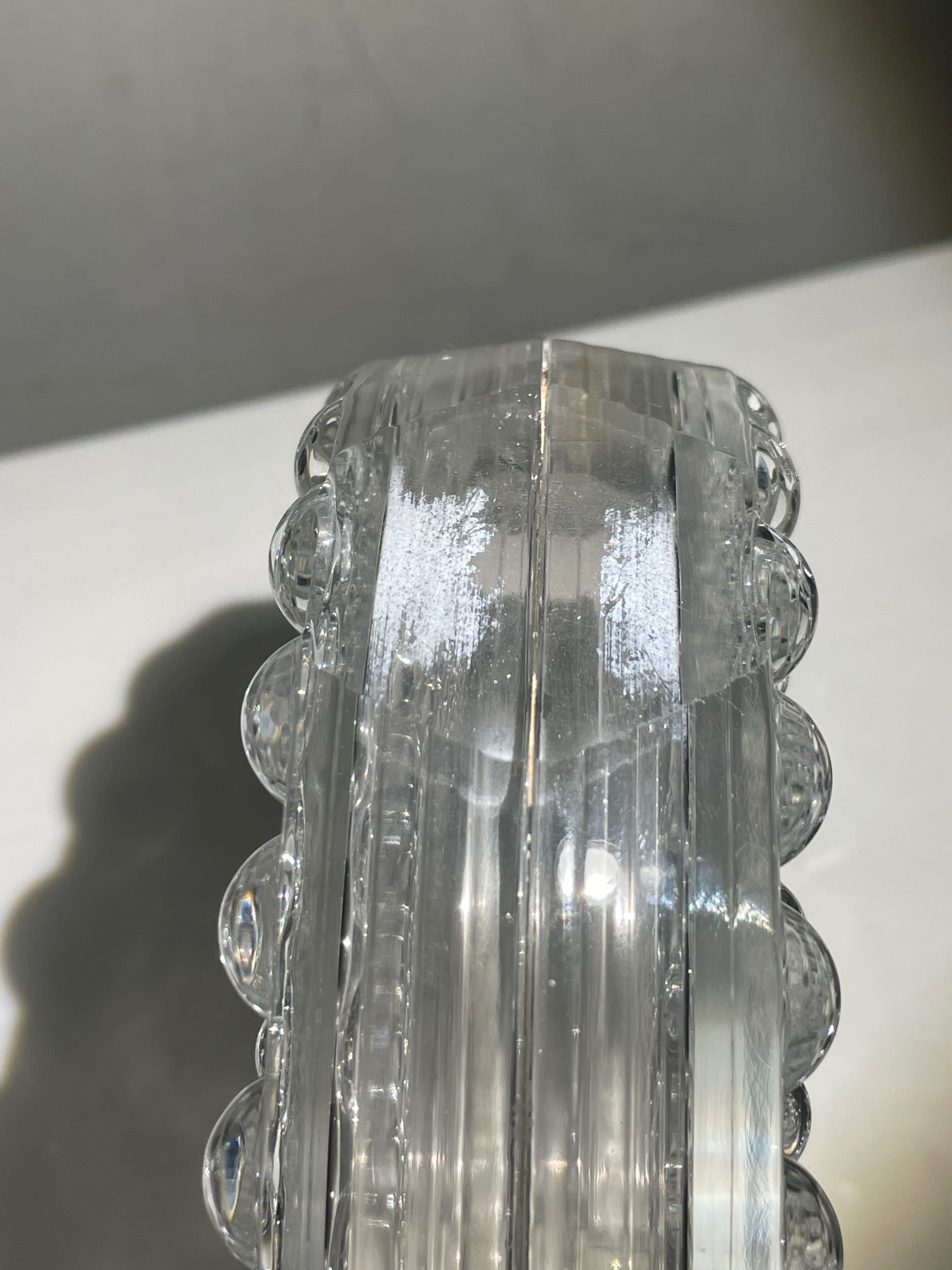 Optyczny wazon Walther Glass. Bubble Glass. Szkło lata 70