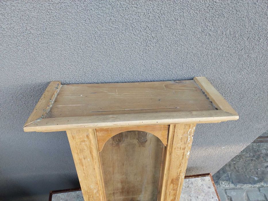 S072 Skrzynia obudowa starego zegara szafka kapliczka surowa