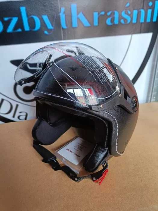 Kask motocyklowy otwarty CHOPER RETRO czarny XL Homologacja