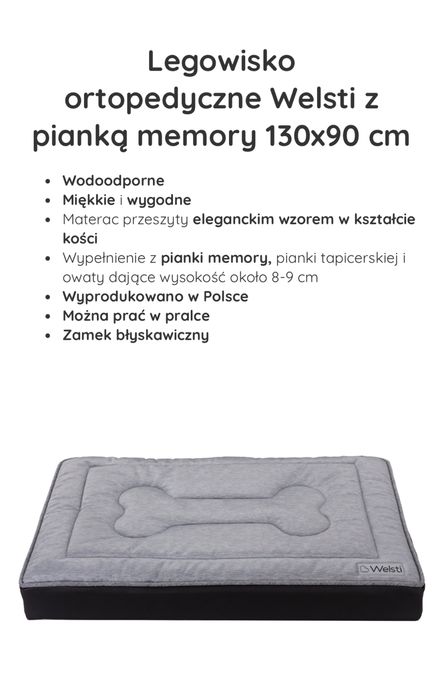 Legowisko ortopedyczne 130 x 90 cm