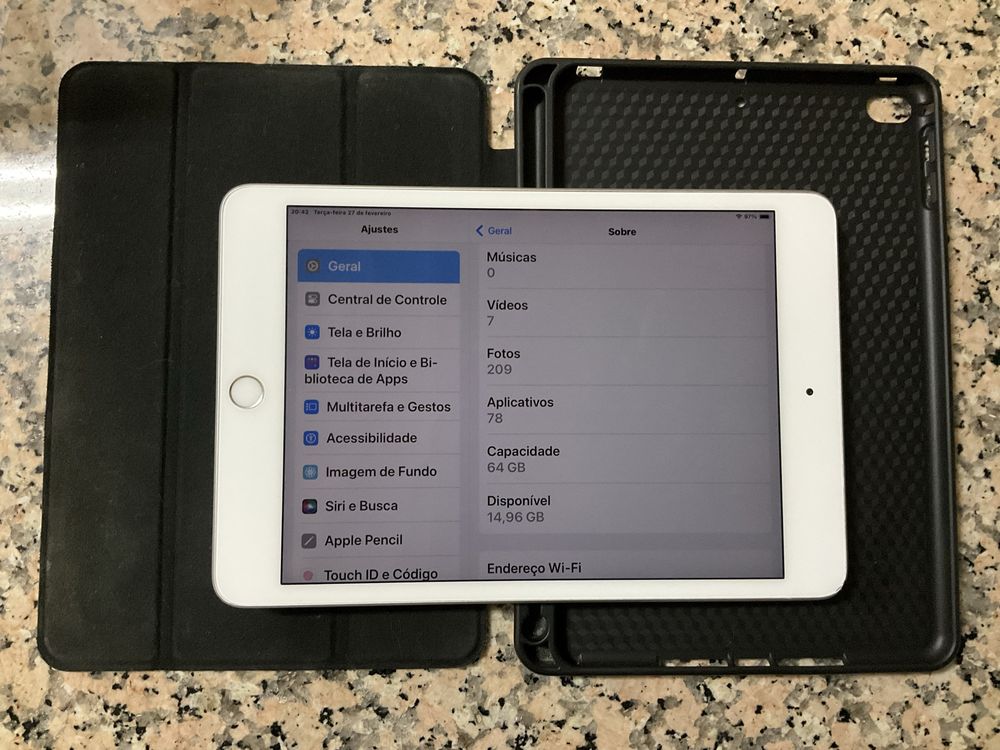 iPad Mini 5 geração  prateado Sideral 64GB  Retina 7,9”