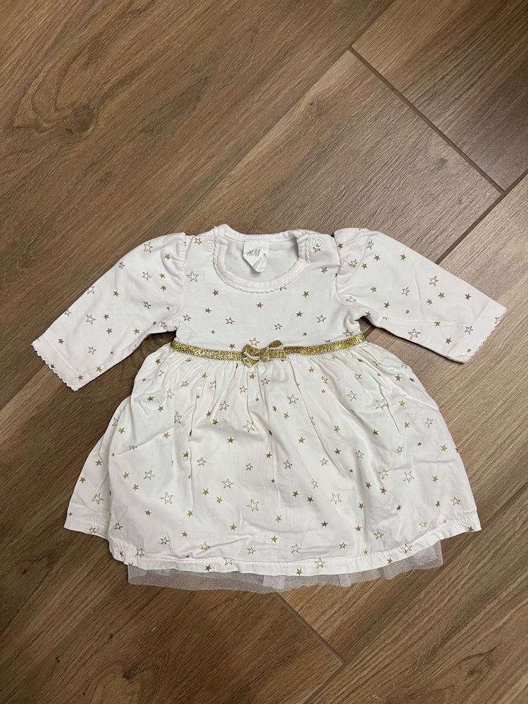Sukienka body niemowlęce świąteczne wizytowa 56 H&M