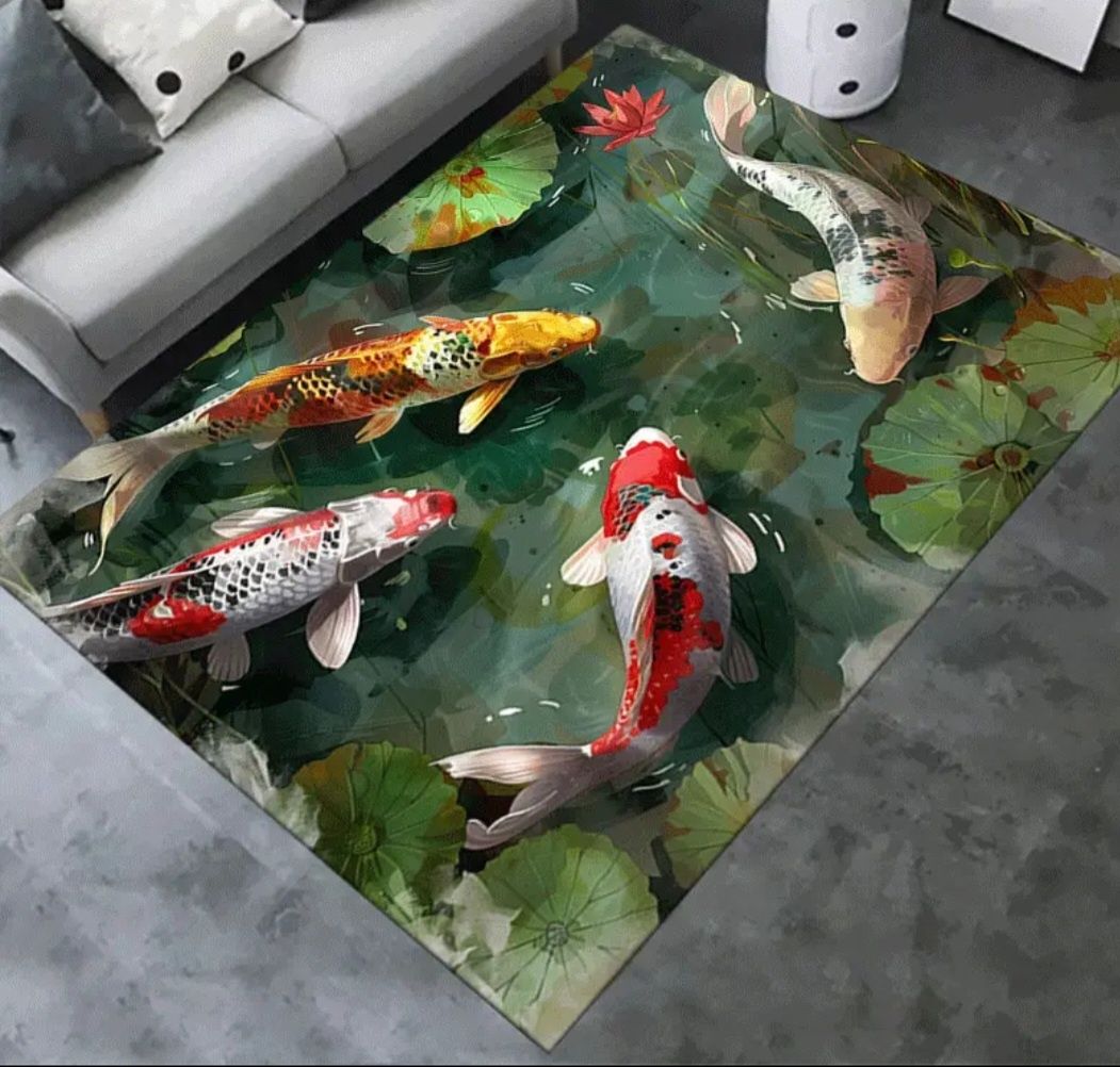 Śliczny chodnik ryby koi 90x60
