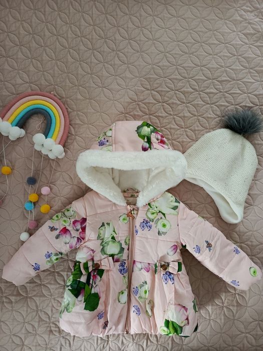 Kurtka zimowa Ted Baker + czapka r 74 80