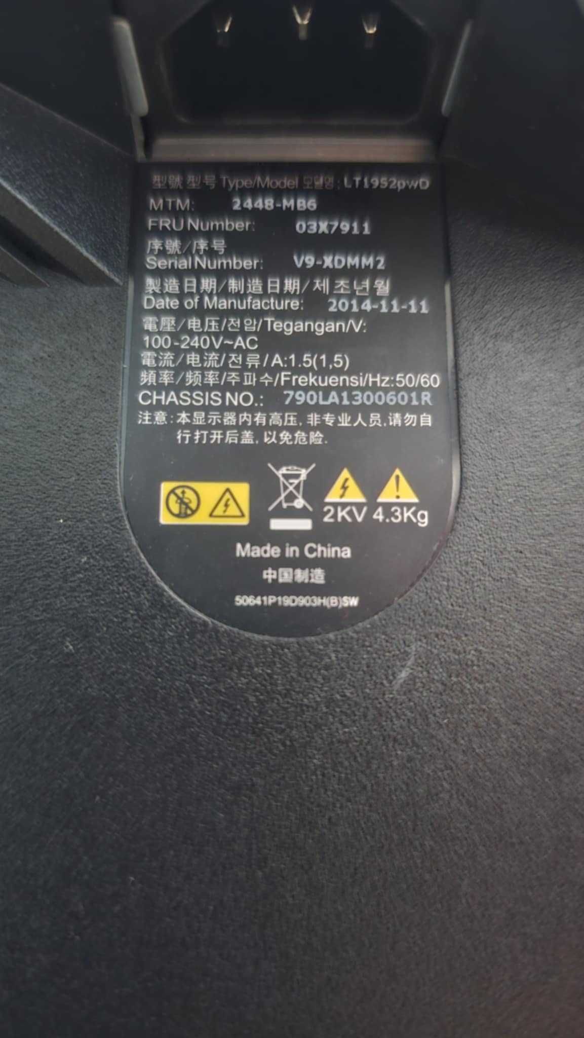 Monitor LENOVO L1951pwD