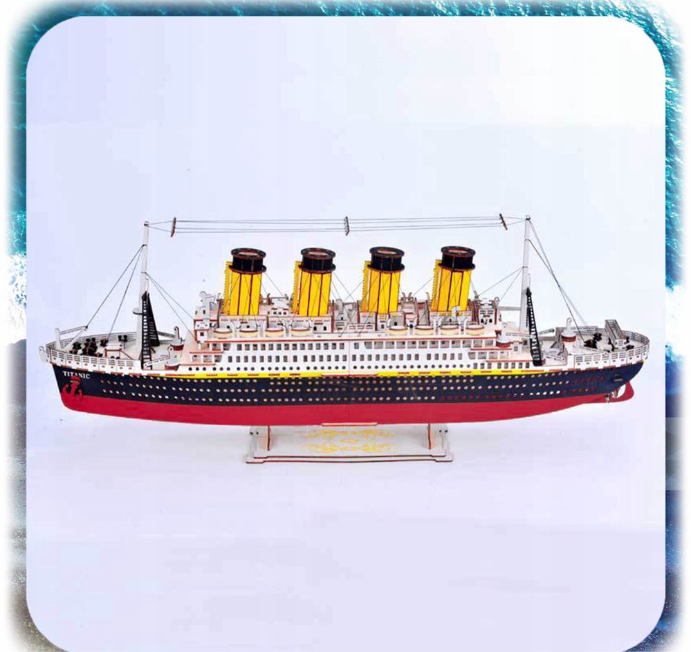 Puzzle Statek Titanic 3D Drewniany Model Ogromny 88 cm PREZENT 371 el