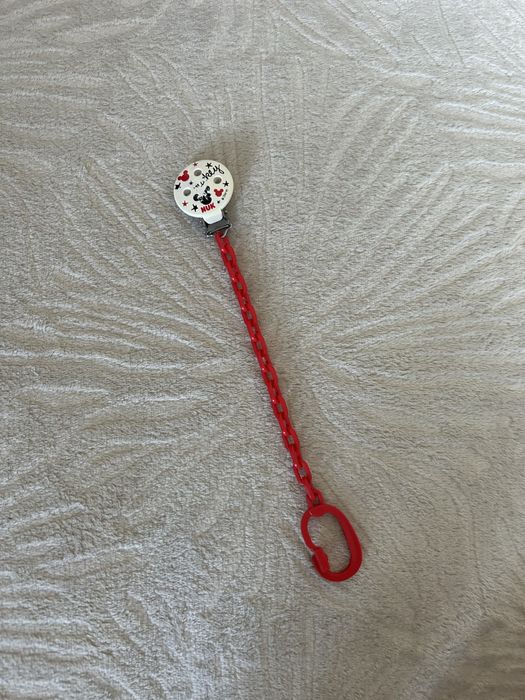 Zawieszka do Smoczka czerwona biała czarna myszka miki mickey mouse