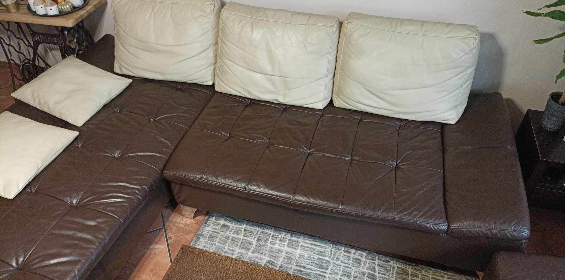 Wypoczynek  sofa Narożnik skórzany