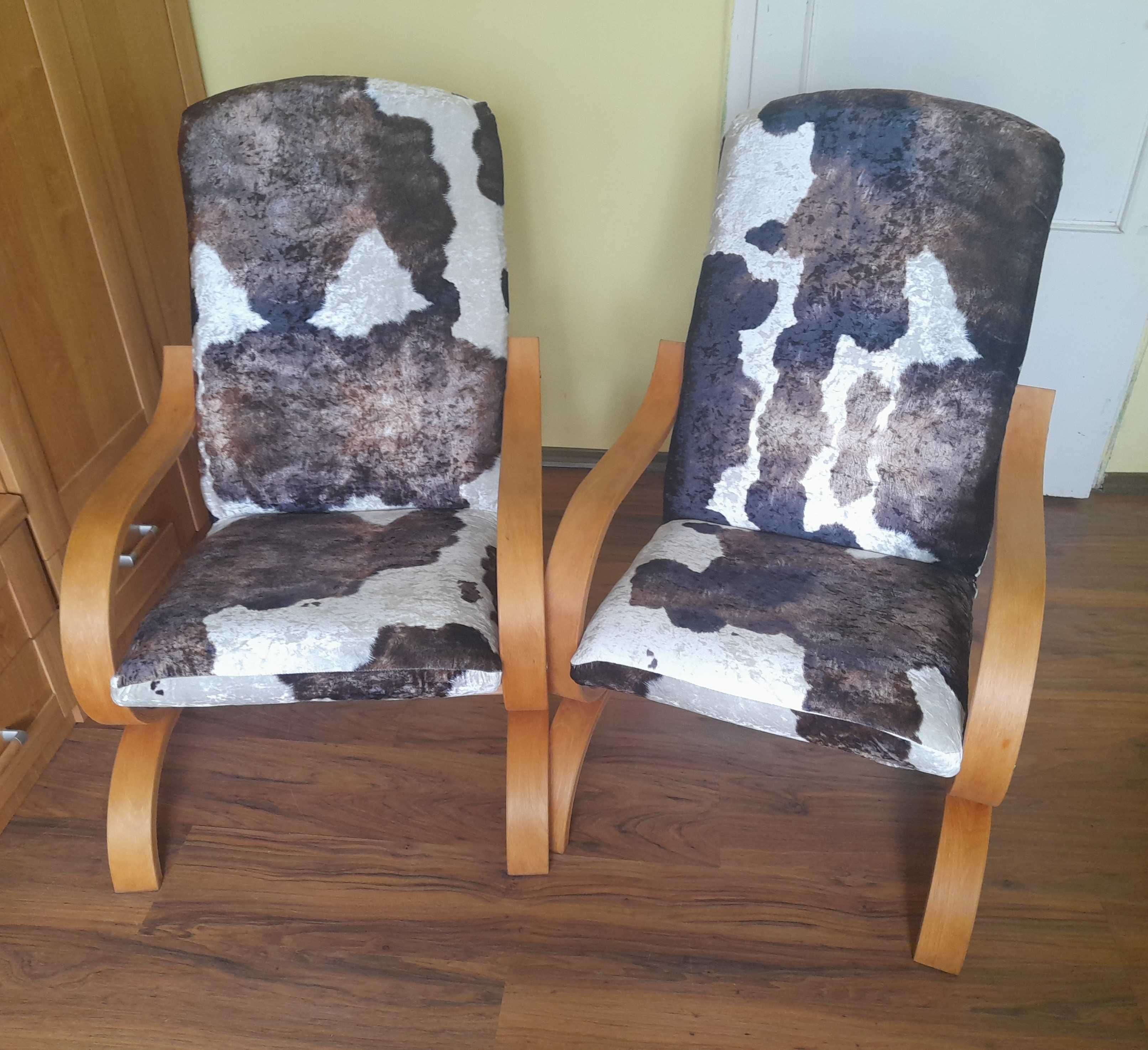 2 Fotele typu Finka tkanina krówka HIT