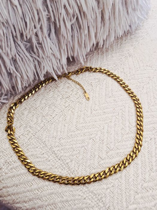 Naszyjnik łańcuch kolor złoty stal chirurgiczna nierdzewna