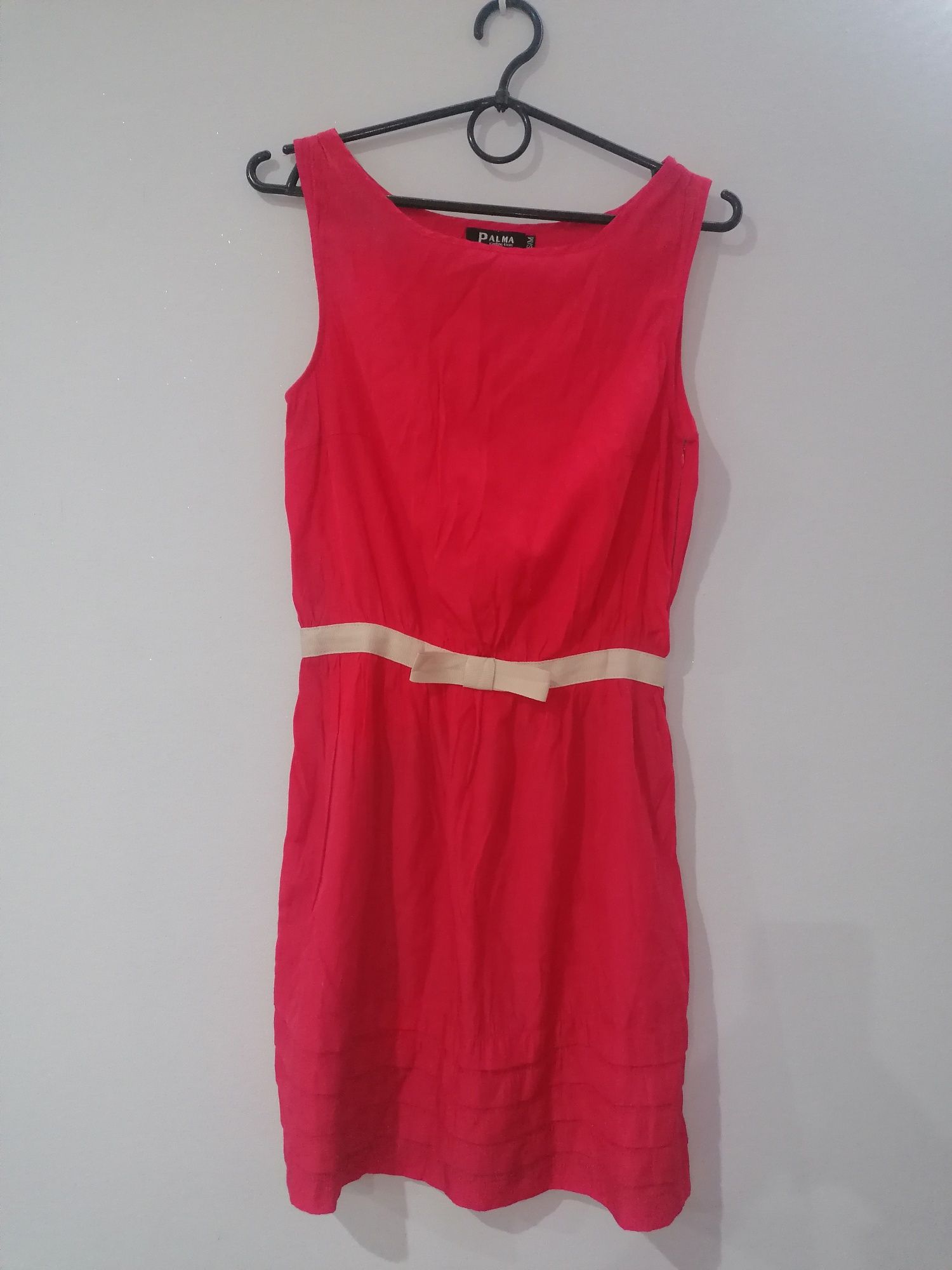 Nowa, nieużywana sukienka czerwona/kremowa Palma Collection S/M