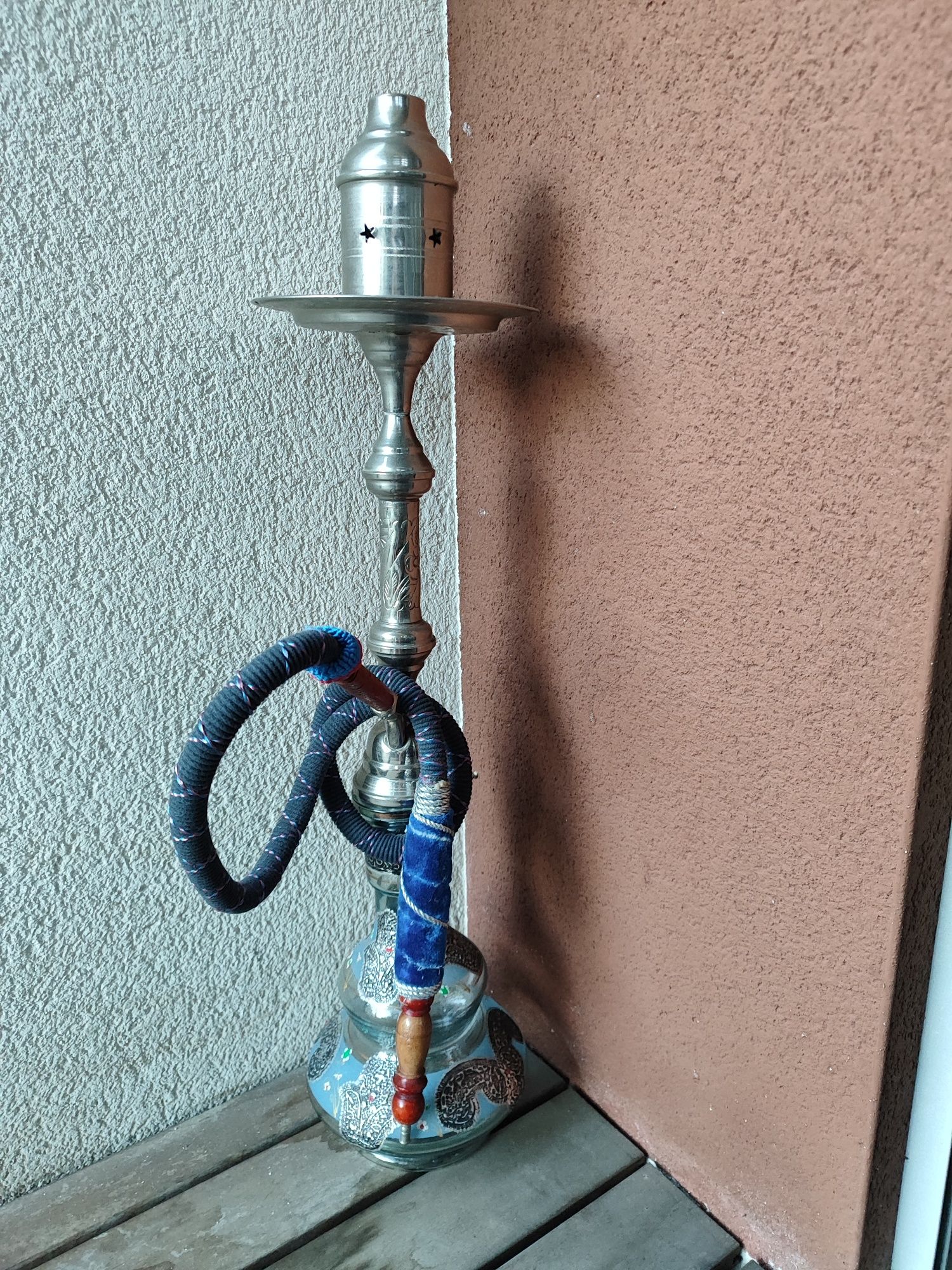 Shisha azul e prateado