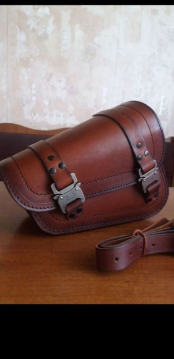 Мото кофр  кожанный