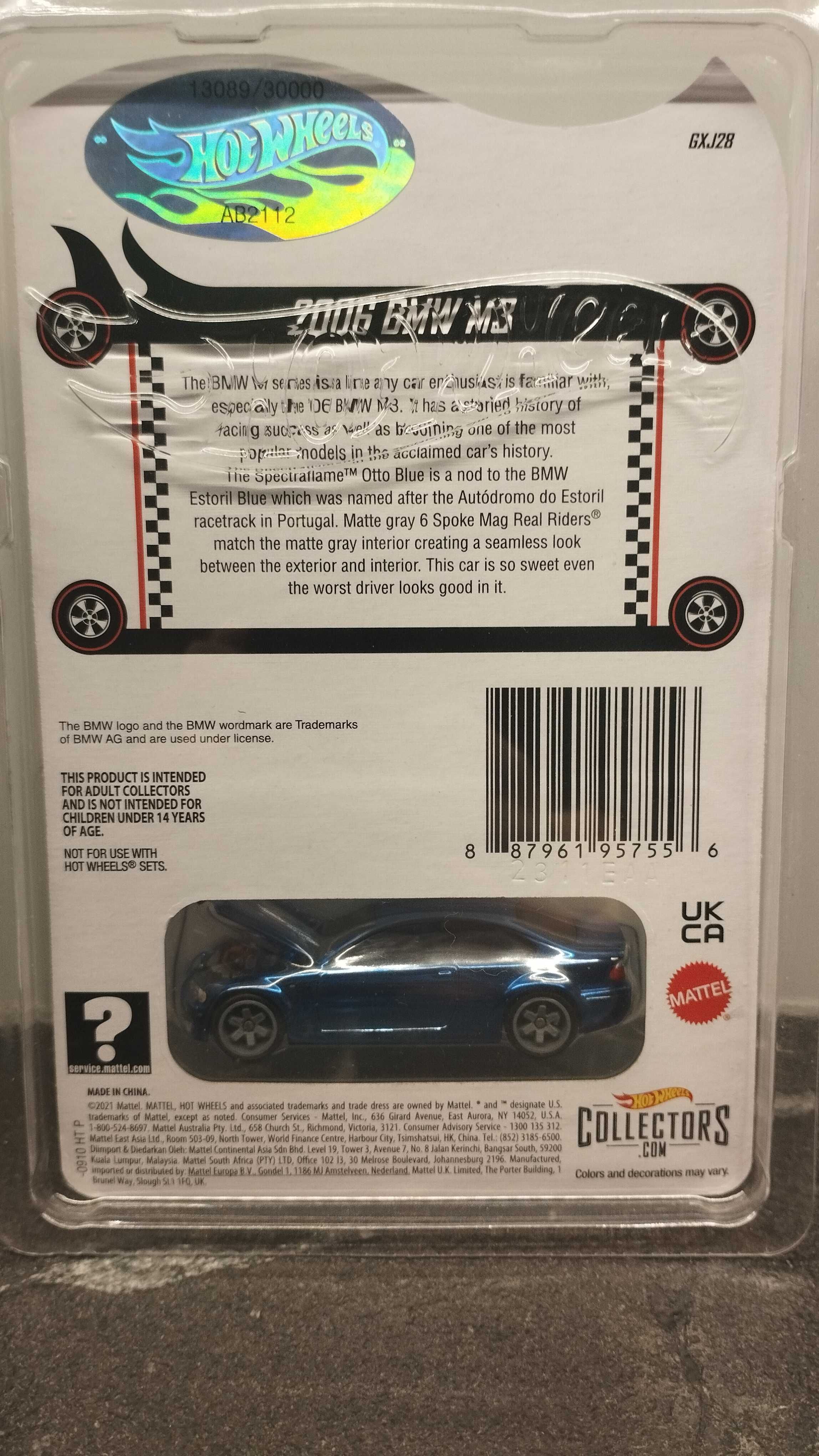 2003 BMW M3 Otto blue Hot wheels RLC