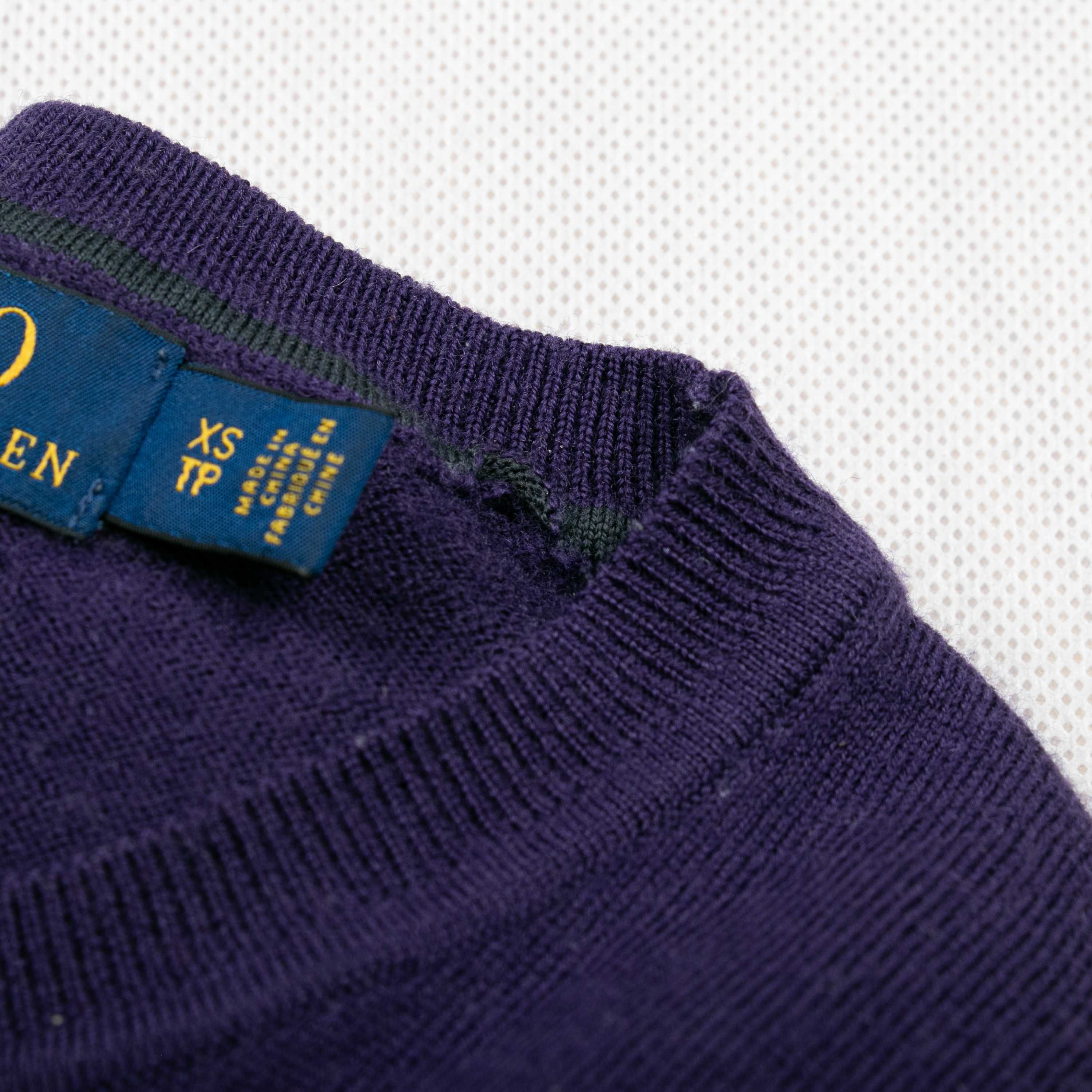 Ralph Lauren slim fit washable merino wool sweter wełniany XS