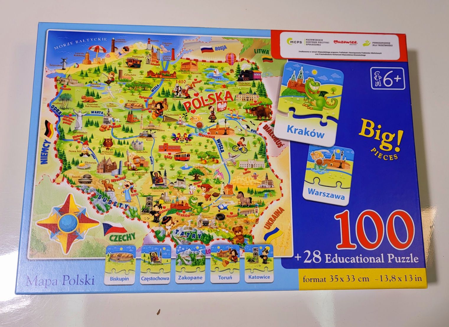 Puzzle edukacyjne 100 elementów. Mapa Polski