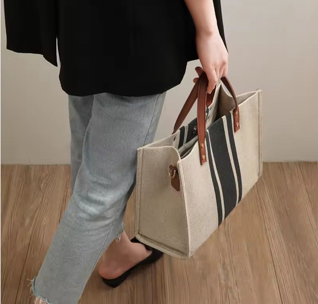 Tote bag listonoszka torebka prostokątna materiałowa koszyk duża torba