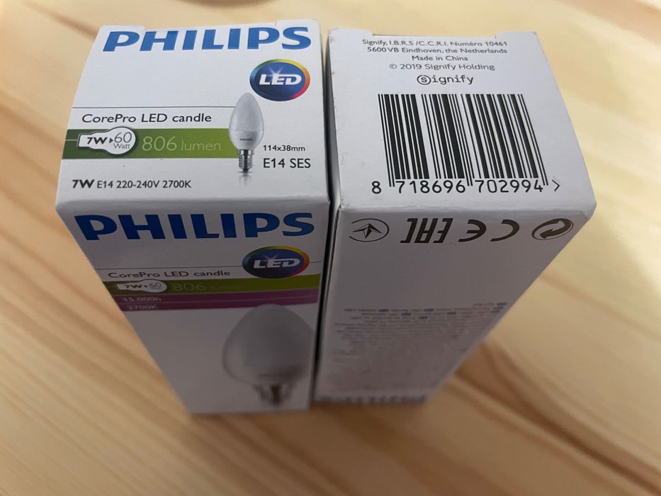 Żarówki LED Philips E14 7W ciepłe światło