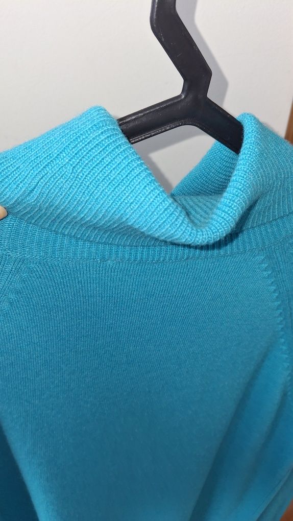 Camisola nova lã e caxemira de gola alta XS ou S Benetton