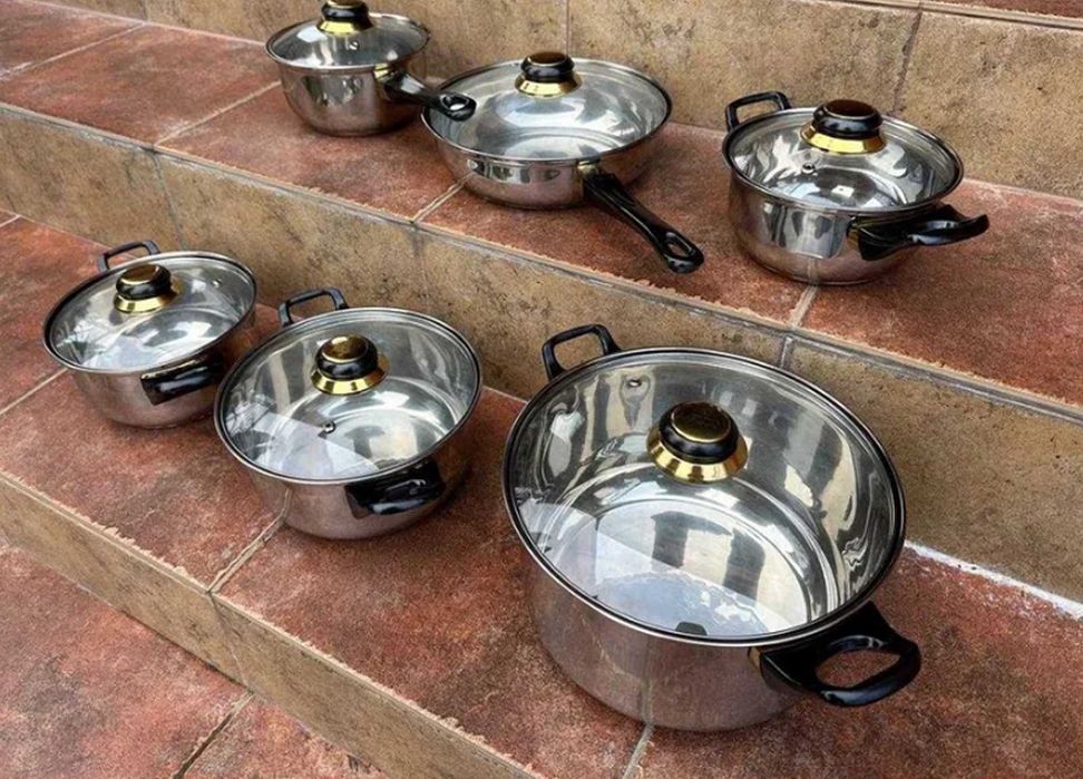 Набор кастрюль / набір каструль нержавійка - новый, 12 предметов