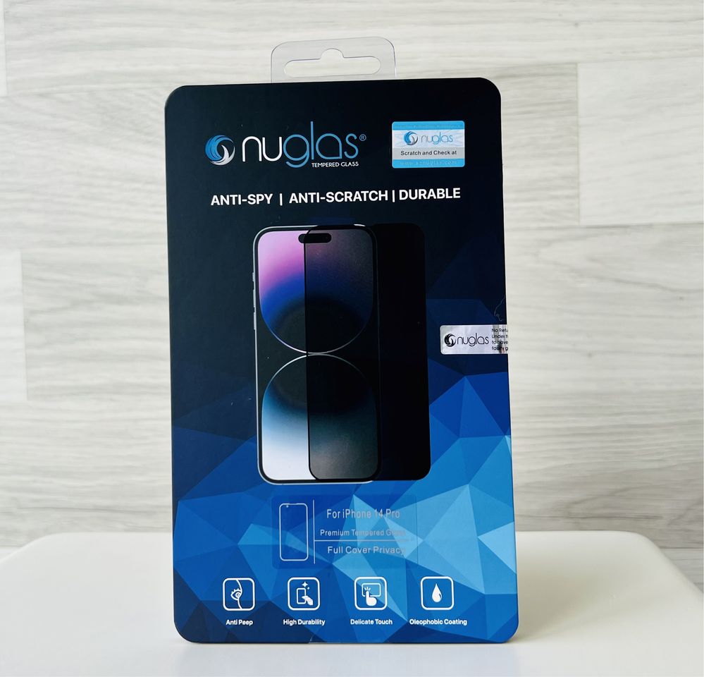 Антишпион Премум Защитное стекло Nuglas iPhone 15 Pro Max