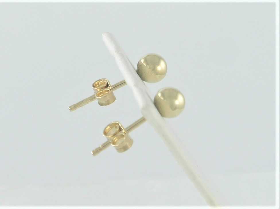 Kolczyki złote małe kuleczki 3 mm na sztyft pr 585
