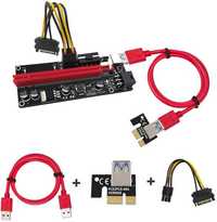 Pack de 6 Placas Riser PCI-e 1x 16x / USB3 / 2x6pin / Molex 009S