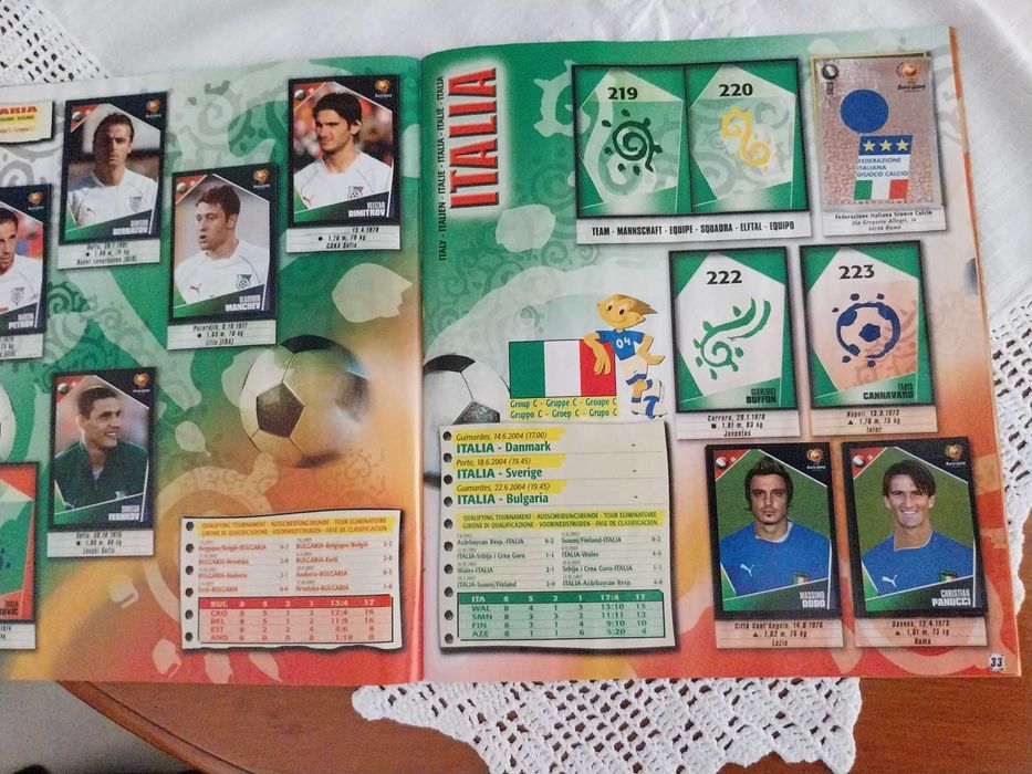 Caderneta UEFA Euro 2004, Futebol, Panini, com mais de 200 cromos