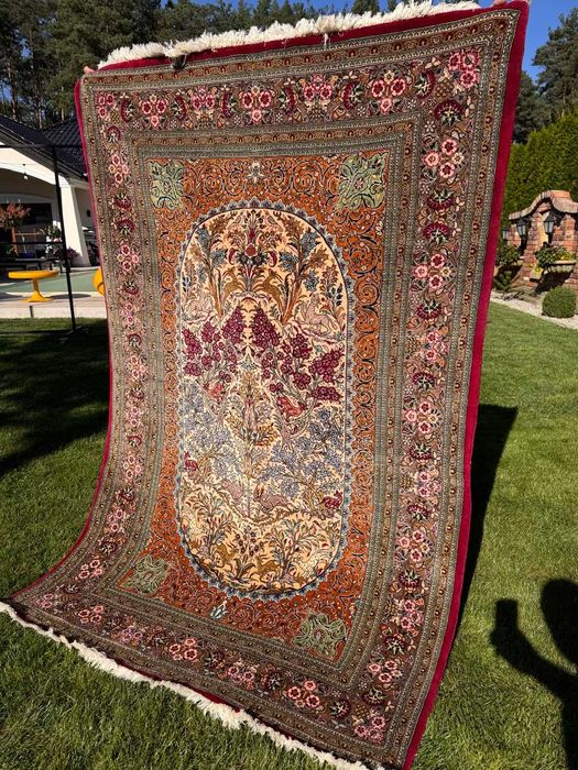 Nowy dywan perski r.tkany kaszmirowy Ghoum Figural 220x140 gal 38tyś