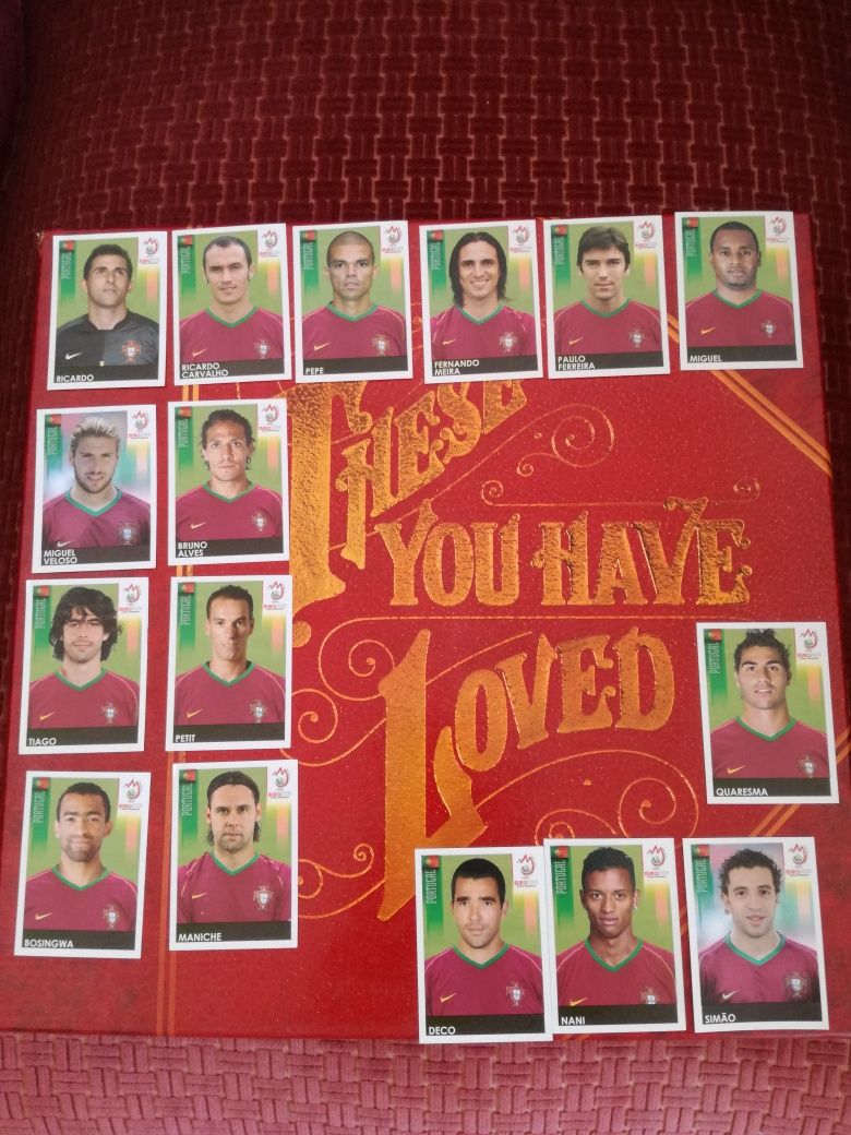 16 Cromos Novos em Folha da Seleção Portuguesa Euro 2008