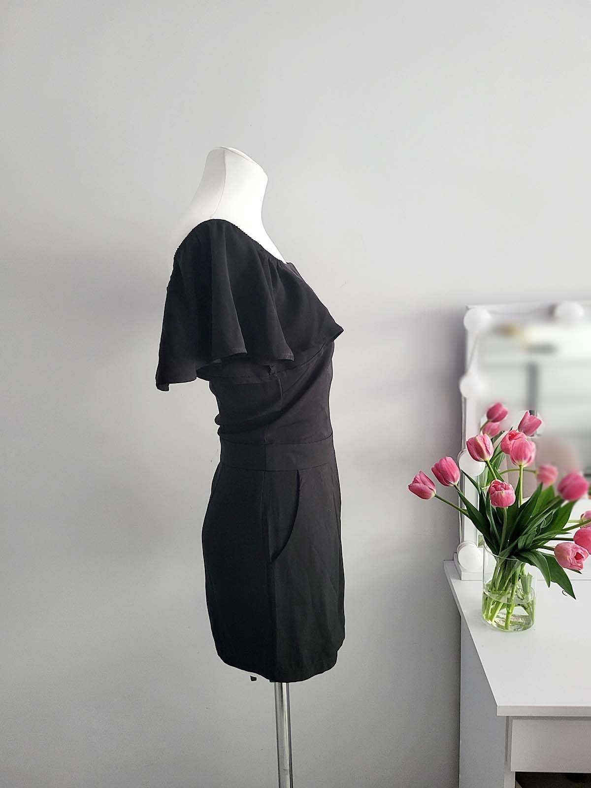 Krótki czarny kombinezon damski casual elegancki S M capsule
