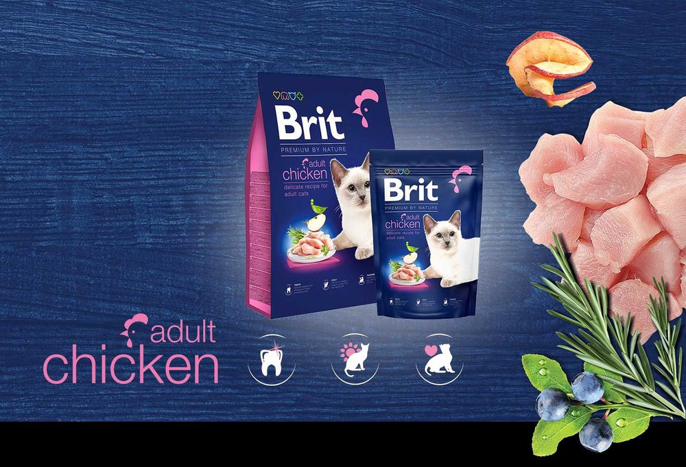 Сухий корм для кішок Brit Premium by Nature Cat Adult з куркою 8кг