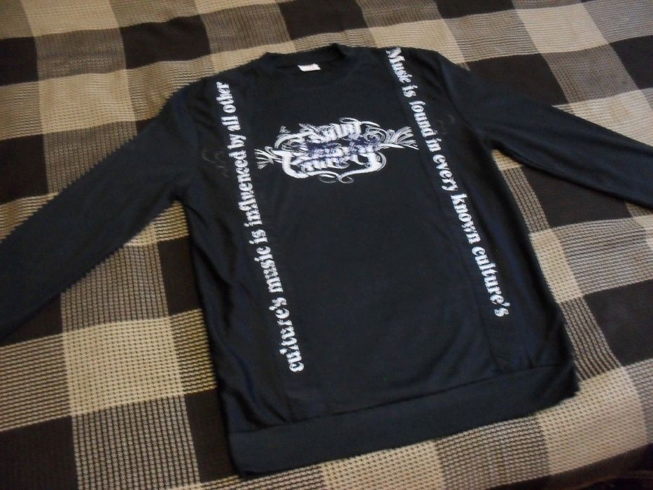 Новый Черный реглан H&K Collection.M/L.Музыка Графити надписи. Sweet y