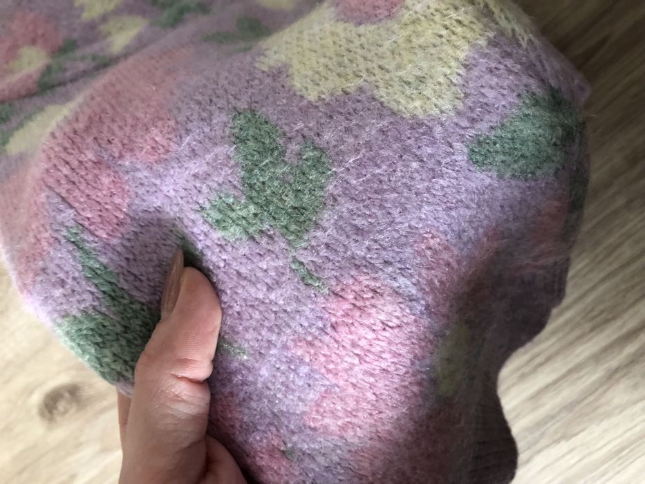 Zara Зимовий джемпер, рожевий, білий, квітковий принт