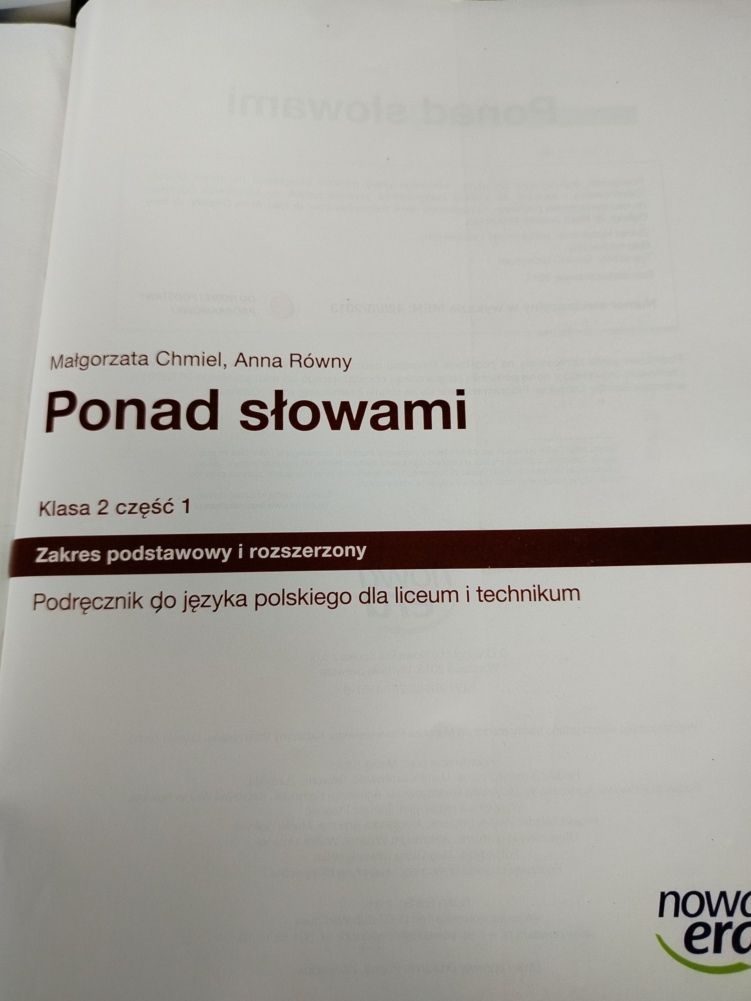 Ponad słowami klasa 2 część 1 i 2