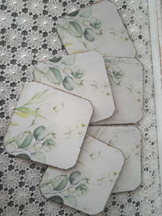 Podkładki pod kubki 6 szt. Zapakowane na prezent