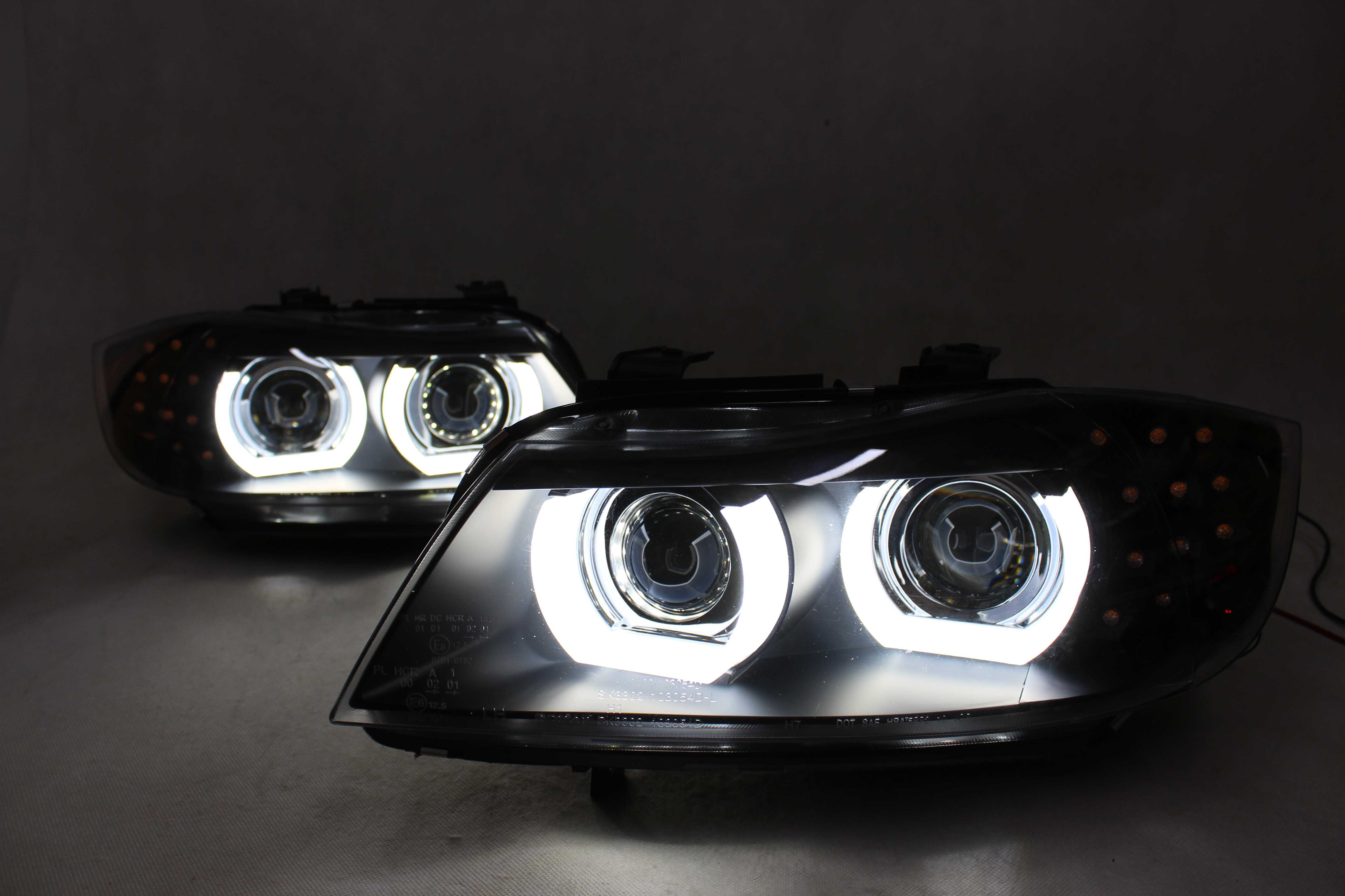 Lampy reflektory przednie przód BMW E90 09-11 XENON Skrętny LED U-BAR