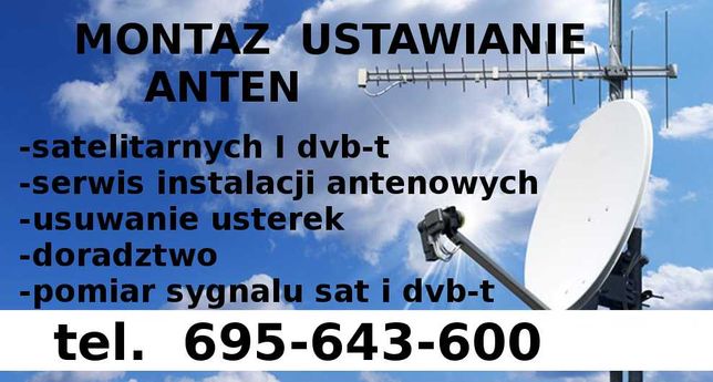 Montaz ustawianie anten satelitarnych i naziemnych