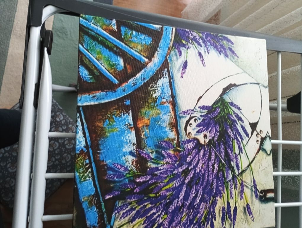 Obrazki trzy lawenda 30x30 cm