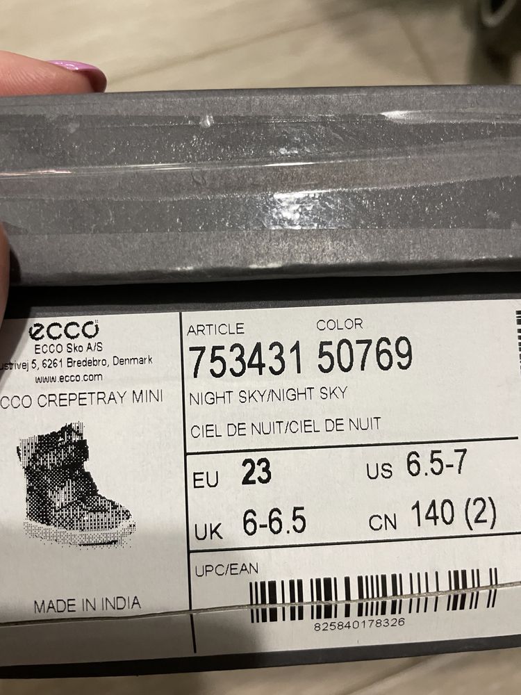 Детские зимние  ботинки Ecco/ecco crepetray mini 23 размер