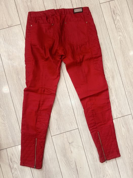 Spodnie damskie woskowane czerwone ZARA 36/38